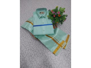 Aasha Pattu Shirt and Dothi set