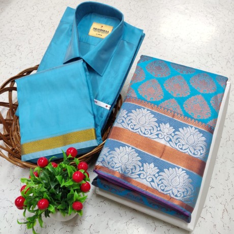 silk-material-mixed-shirt-dothi-and-saree-matching-combo-big-3