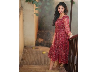 X-Lady launching marun ️kalamkari short dress