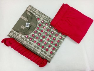 FABRIC RAYON KURTHI LEGGIN & DUPATTA