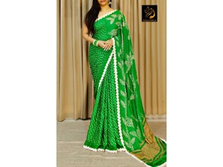 Crape silk saree