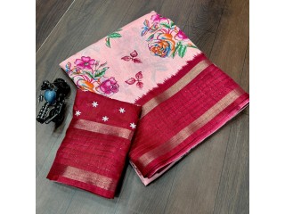 Crape silk saree