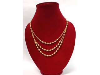 GOLD PLATED BRASS COPPER MATAR MALA CHAIN