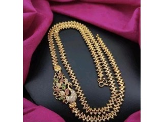 AMERICAN DIAMOND STUDDED GOLD PLATED NECKLACE