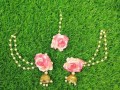 artificial-rose-flower-jhumki-with-ear-chain-small-2