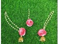 artificial-rose-flower-jhumki-with-ear-chain-small-0