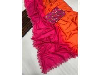 Chinon silk saree