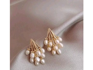 Pearl Bunch Korean Huge Stud Earrings