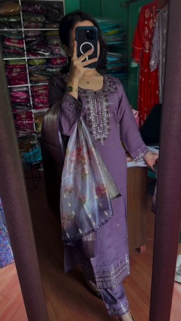 fancy-embroidery-and-sequences-work-kurti-bottom-with-dupatta-big-0