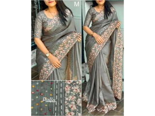 TUSSER COTTON PRINTED SAREE