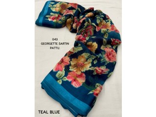 FLORAL SARTIN SAREE