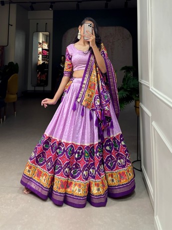 tussar-silk-patola-print-with-foil-work-lehenga-big-0