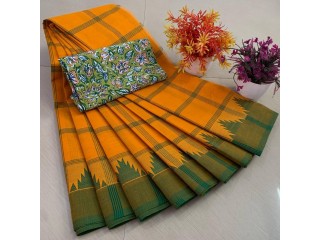 Pure cotton sarees with kalamkari