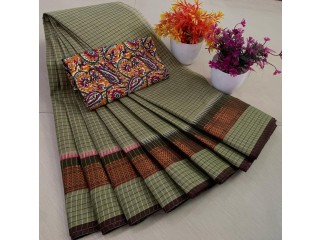 Pure cotton sarees with kalamkari